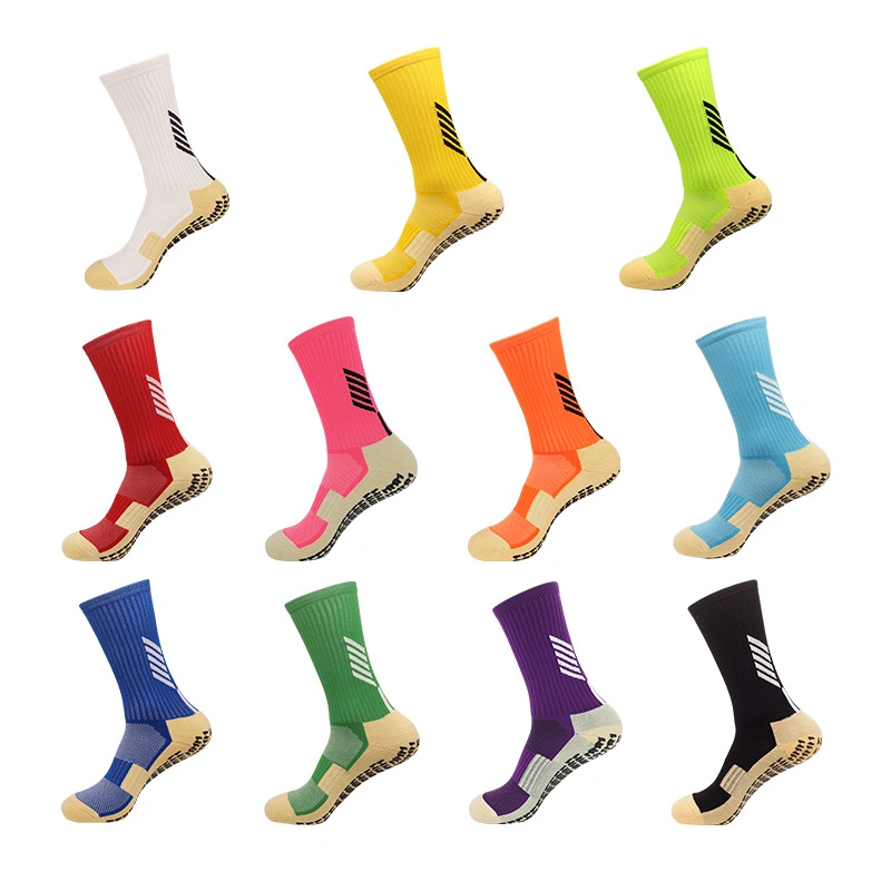 Wholesale Sport Unisex Soccer Football Non Slip Grip Crew Cotton Socks Anti Slip Soccer Men Cotton Basketball Rugby Sports Crew Football Grip Socks