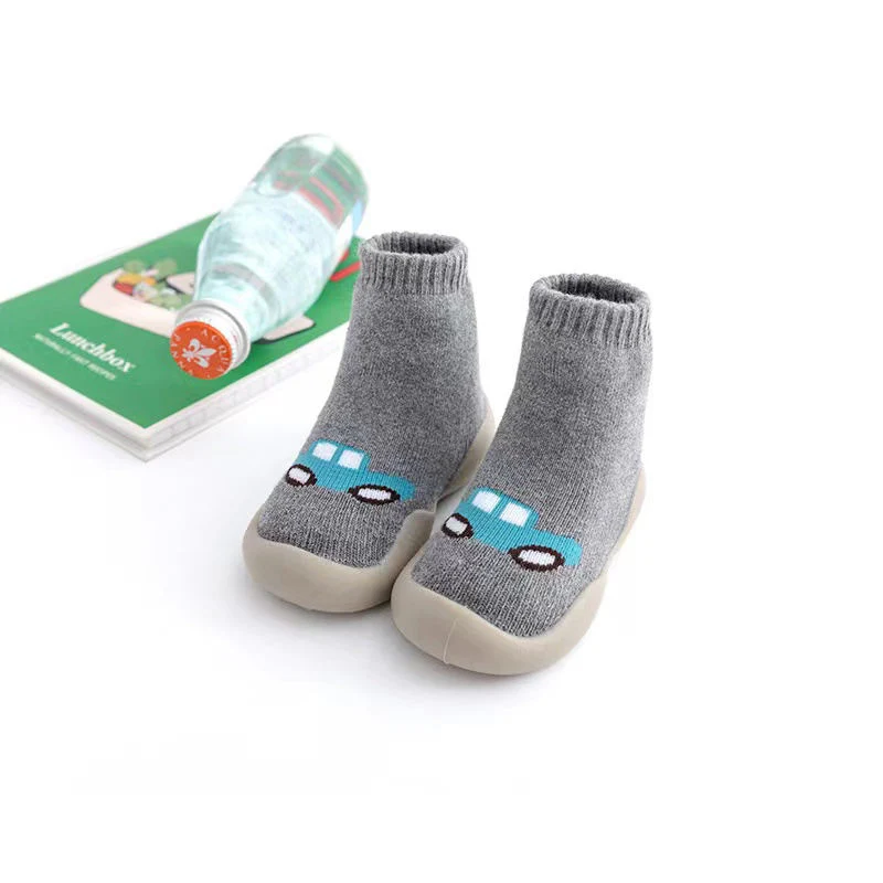 Baby Socks Baby Shoes Cotton Socks with Rubber Sole Non-Slip Baby Socks Knitted Cute Baby Shoes